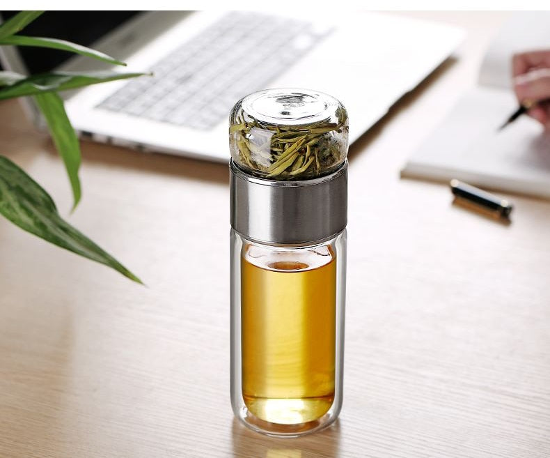 390ml High Borosilicate Glass Tea Water Bottle