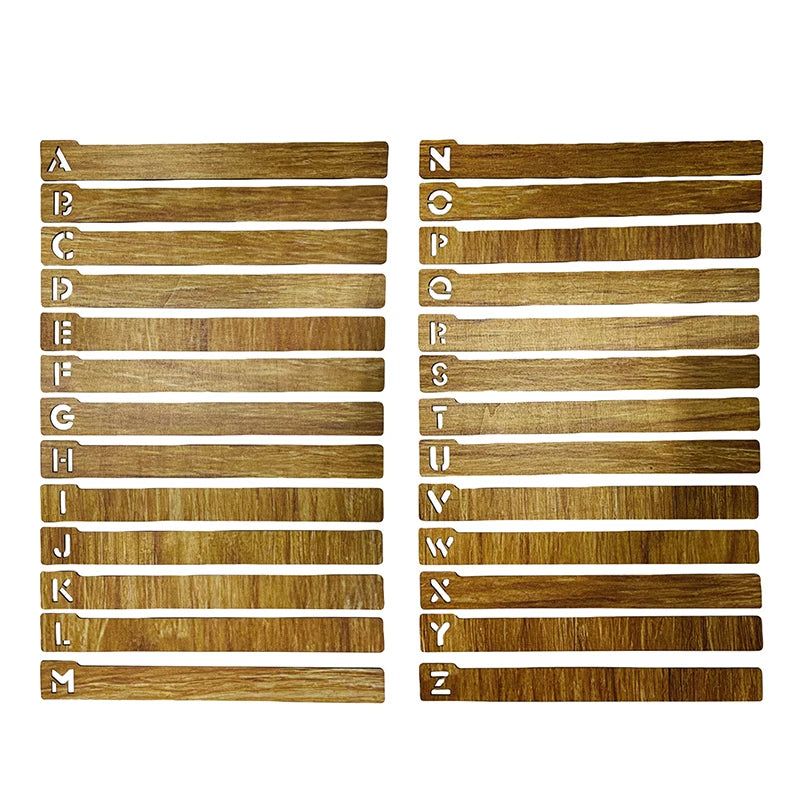 Wooden letters of the alphabet on a white background