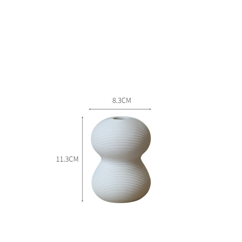 White Ceramic Vases - Nordic Home Decor