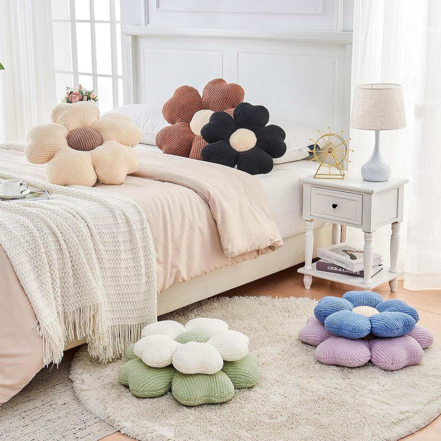 Cute Flower Shaped Decorative Throw Pillow