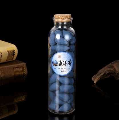 70Pcs Glass Bottle Package Flavor Hollow Backflow Incense Cones