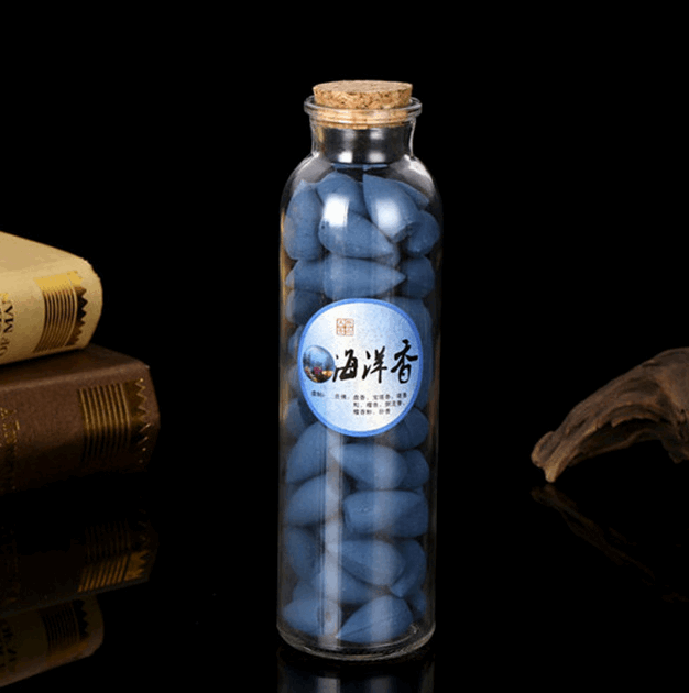 70Pcs Glass Bottle Package Flavor Hollow Backflow Incense Cones