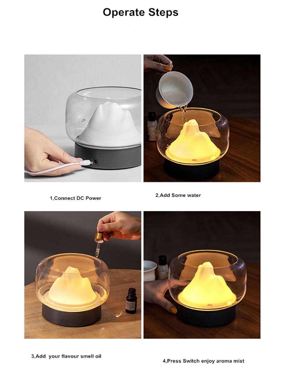 Glacier Ultrasonic Air Humidifier 400ML RGB LED