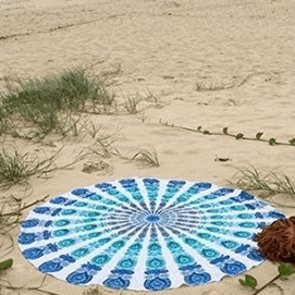 Traditional Elephant Round Mandala Tapestry