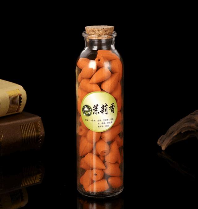 70Pcs Glass Bottle Package Flavor Hollow Backflow Incense Cones