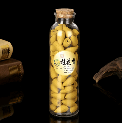 70Pcs Glass Bottle Package Flavor Hollow Backflow Incense Cones