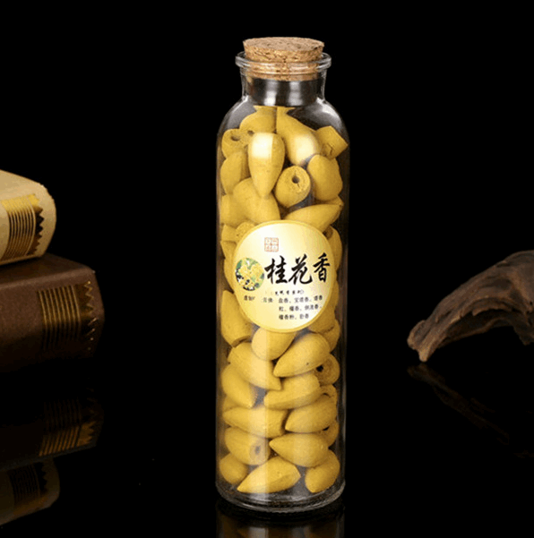 70Pcs Glass Bottle Package Flavor Hollow Backflow Incense Cones