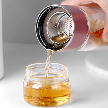 390ml High Borosilicate Glass Tea Water Bottle