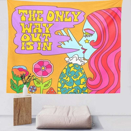 80s Aesthetic Tapestry - The Only Way Out Is In