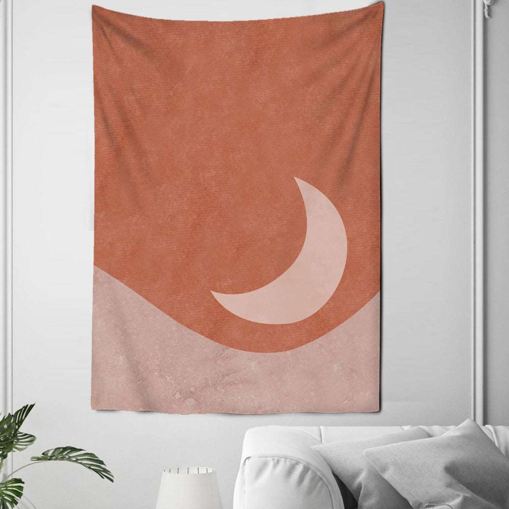 Warm Tapestry - Minimalistic Crescent Moon