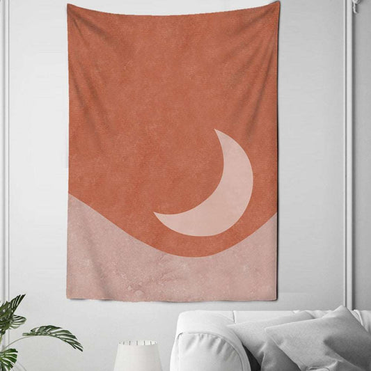 Warm Tapestry - Minimalistic Crescent Moon