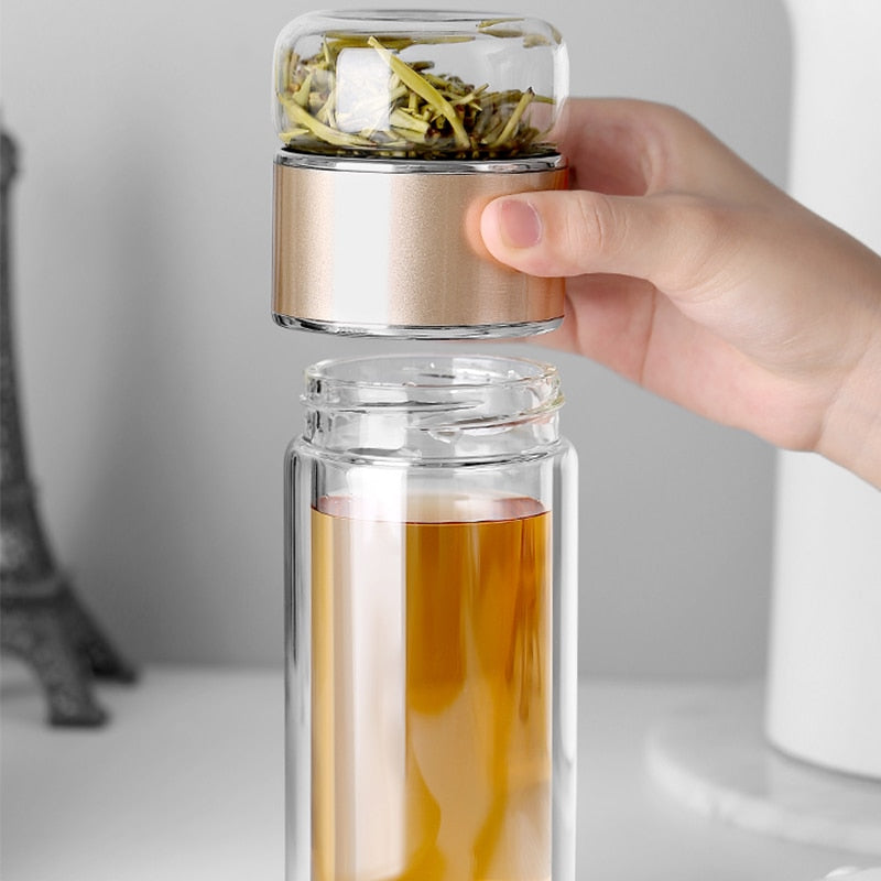 390ml High Borosilicate Glass Tea Water Bottle