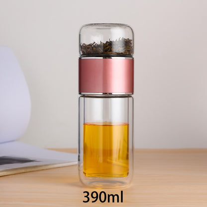 390ml High Borosilicate Glass Tea Water Bottle