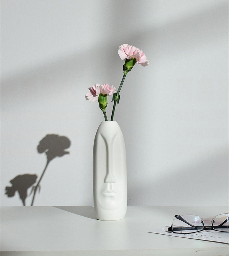 Stylish Abstract Human Face Ceramic Vases