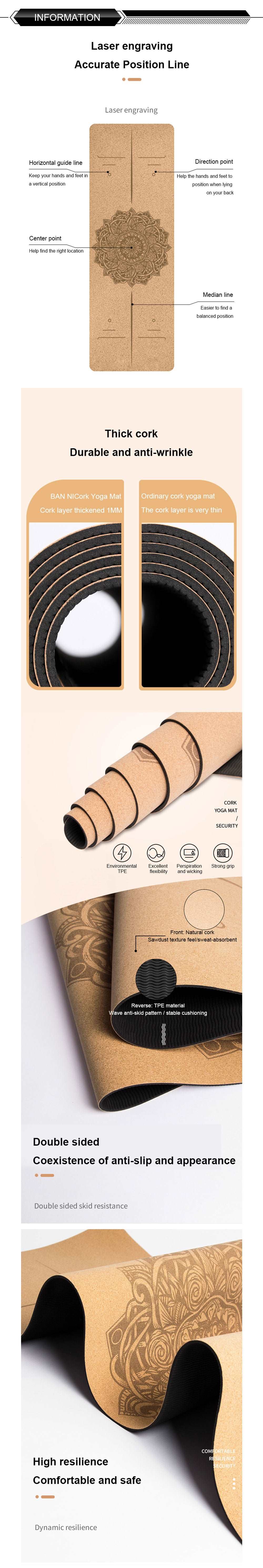 Natural Cork Yoga Mat - Nadia
