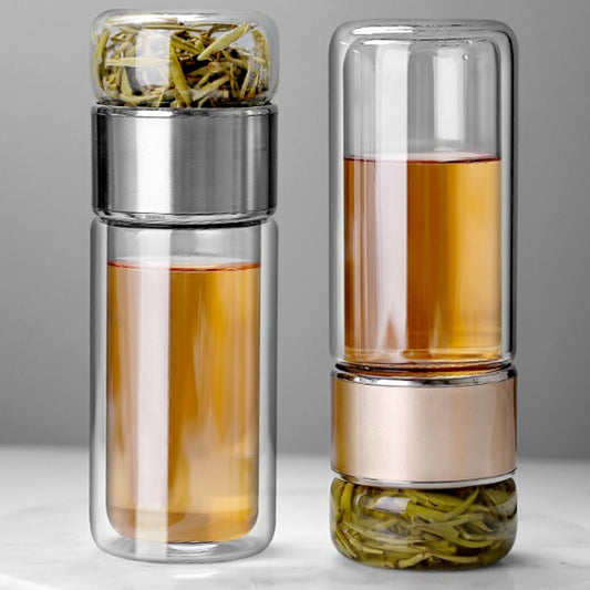 390ml High Borosilicate Glass Tea Water Bottle