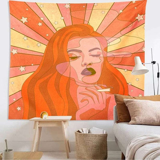 80s Aesthetic Tapestry - Sunrise Smoker