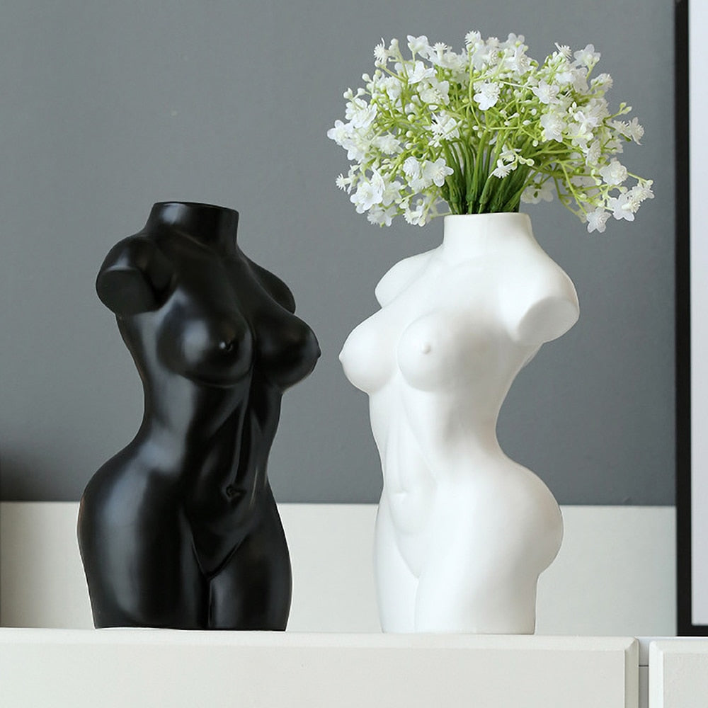 Exquisite Ceramic Goddess Body Sculpture Vases - Artistic Beauty for Your Home
