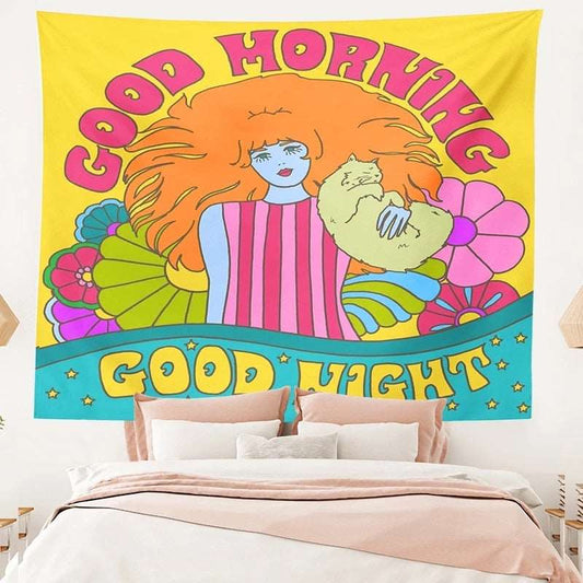 80s Aesthetic Tapestry - Good Morning!
