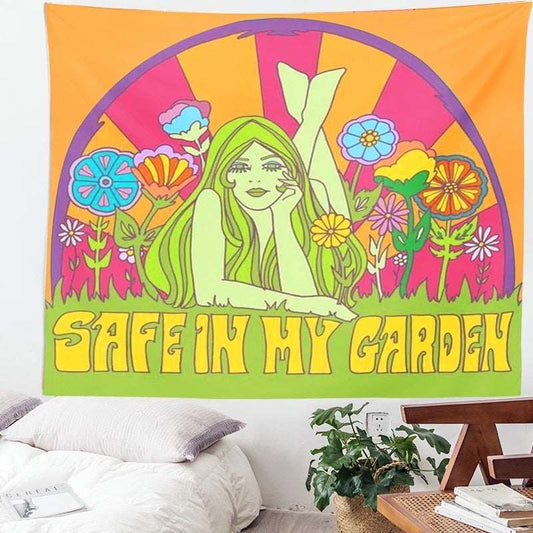 80s Aesthetic Tapestry - Safe in my Garden