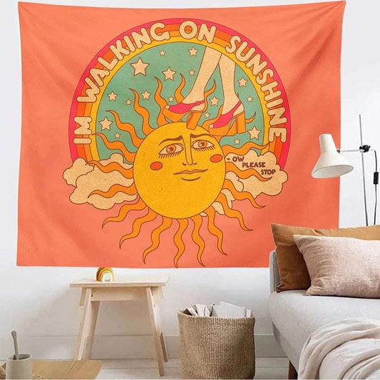 80s Aesthetic Tapestry - Walking on Sunshine