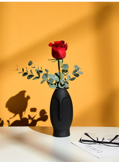 Stylish Abstract Human Face Ceramic Vases