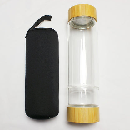 Large Crystal Elixir Bottles - Multicolor Crystal Water Bottle with Healing Crystal Infuser for Mindfulness