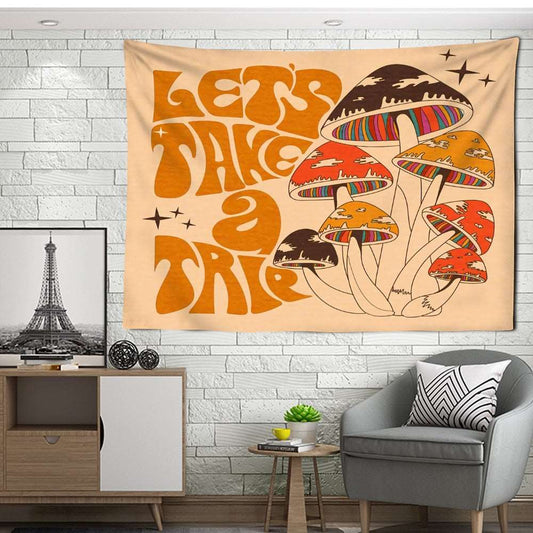 Psychedelic Mushroom Tapestry Wall Hanging Bohemian Witchcraft Girl Dormitory Aesthetics Room Home Decor