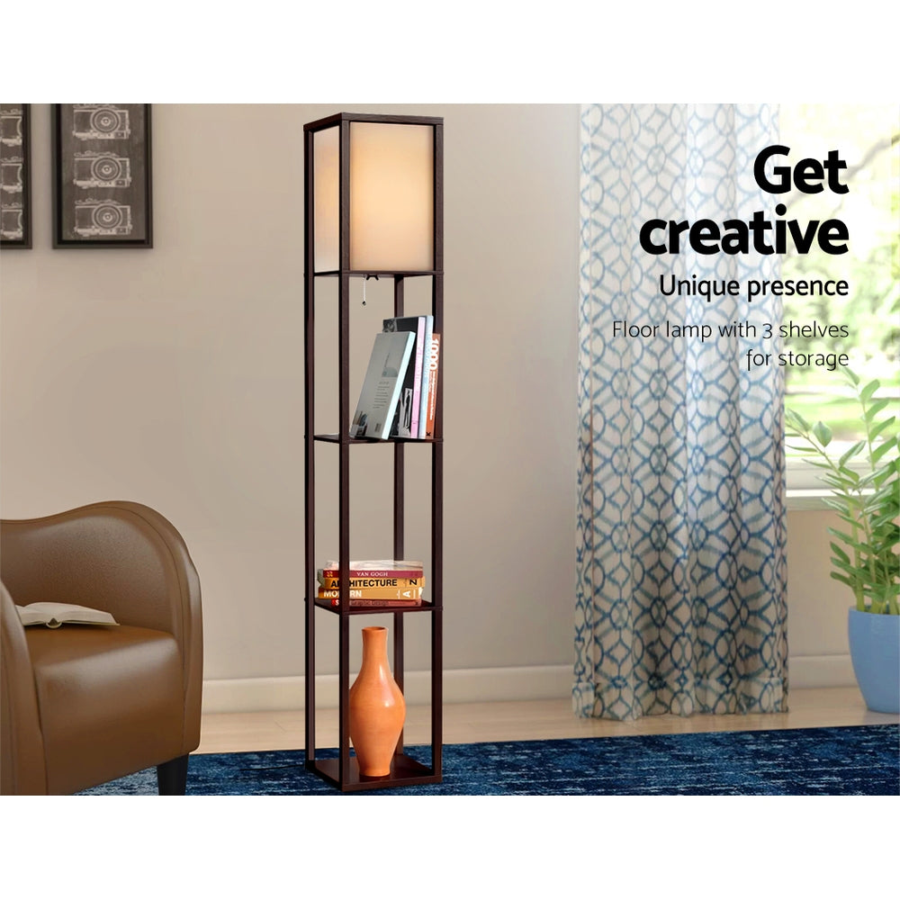 Artiss Floor Lamp 3 Tier Shelf Storage LED Light Stand Home Room
