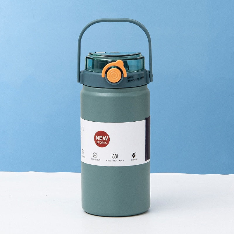 1200ml Stainless Steel Thermal Water Bottle Vacuum Flask with Straw Tumbler