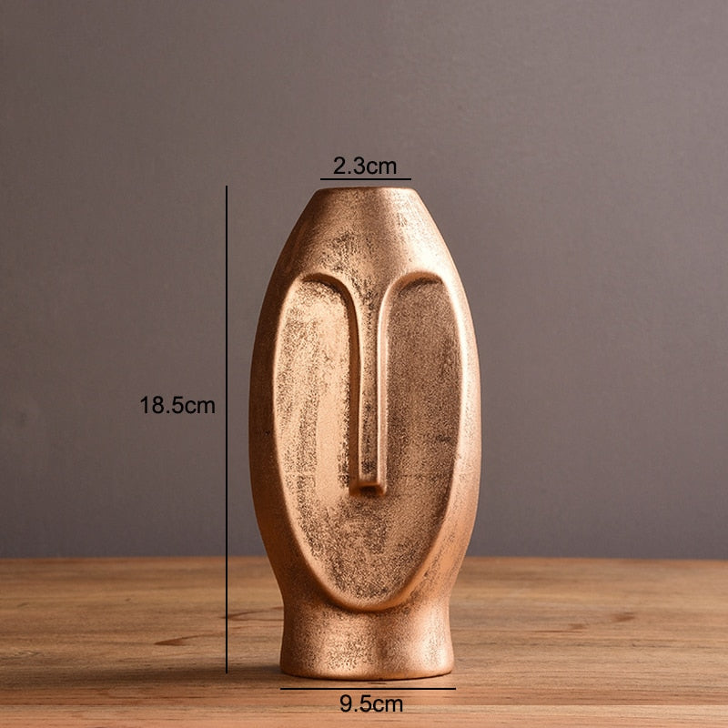 Stylish Abstract Human Face Ceramic Vases