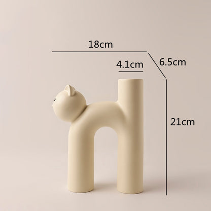 Cute Cat Vase - Cathead H-Shaped Tube Vase