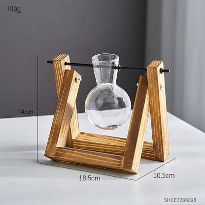 Modern Minimalism - Garden Wooden Glass Vases