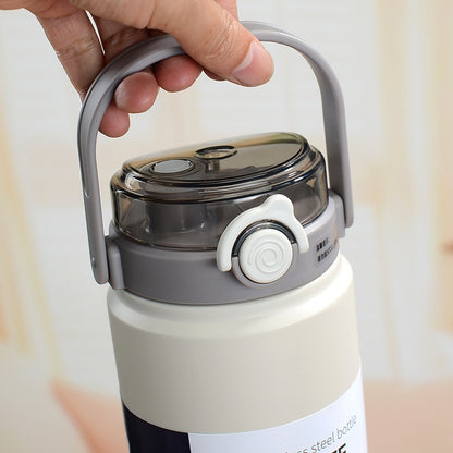 1200ml Stainless Steel Thermal Water Bottle Vacuum Flask with Straw Tumbler