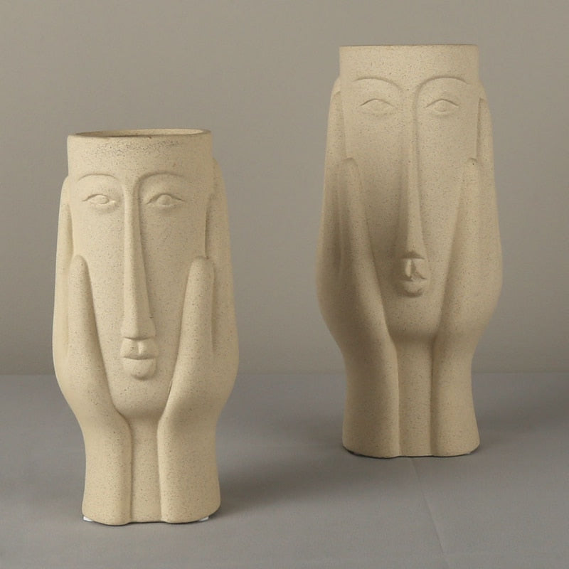 Abstract Ceramic Vase - Blessed Faces