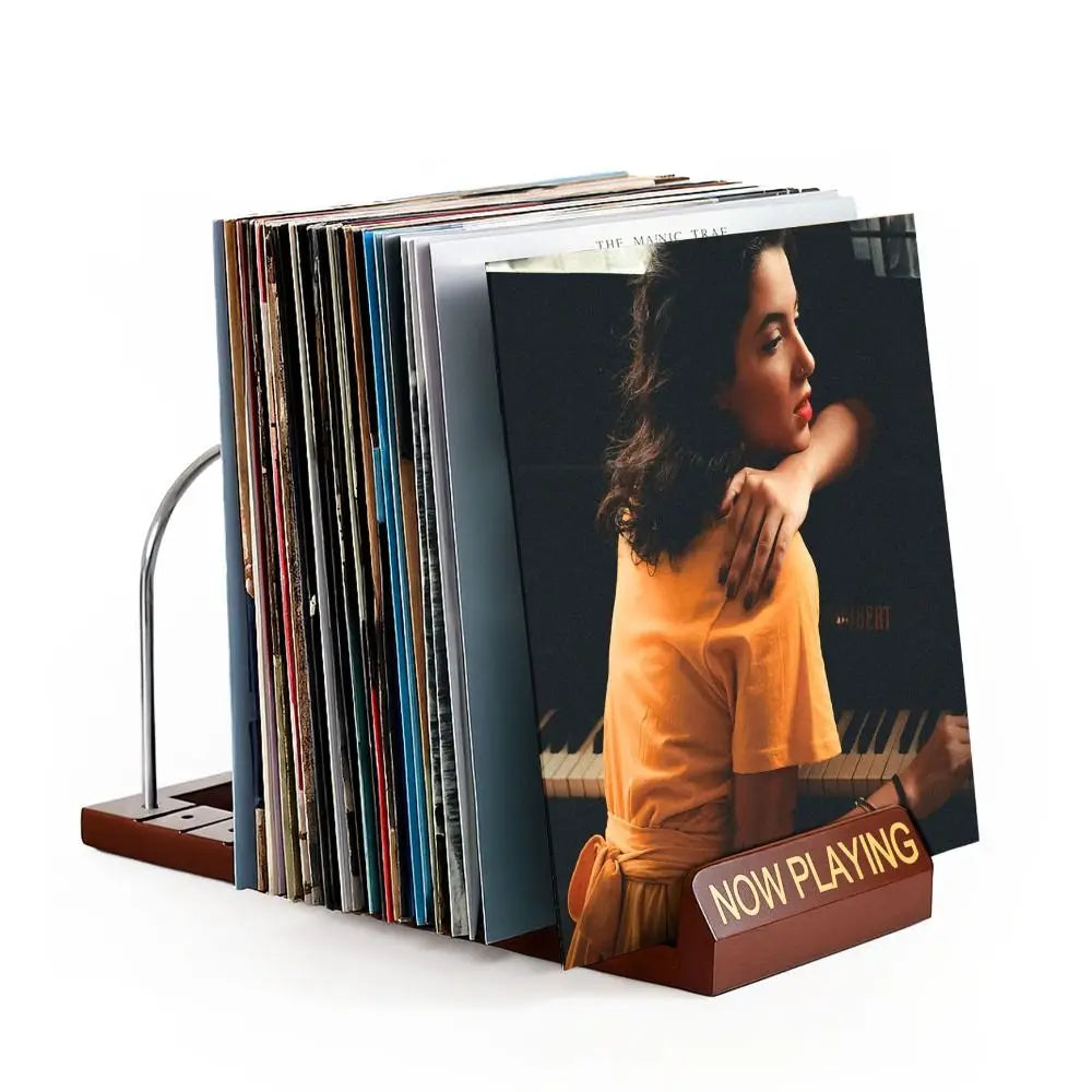 Expandable Wooden Record Rack