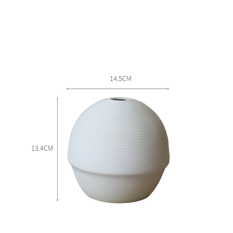 White Ceramic Vases - Nordic Home Decor
