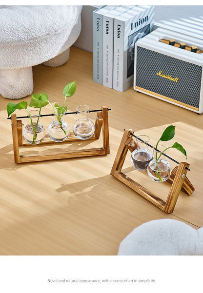 Modern Minimalism - Garden Wooden Glass Vases