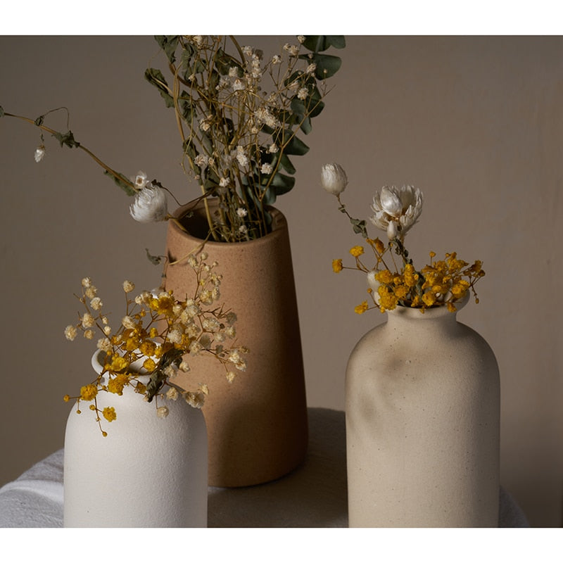 Minimalist  3-Piece Nordic Ceramic Vase Set