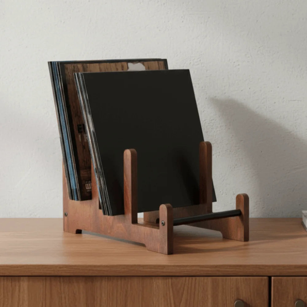 Sculptural Wooden Vinyl Stand
