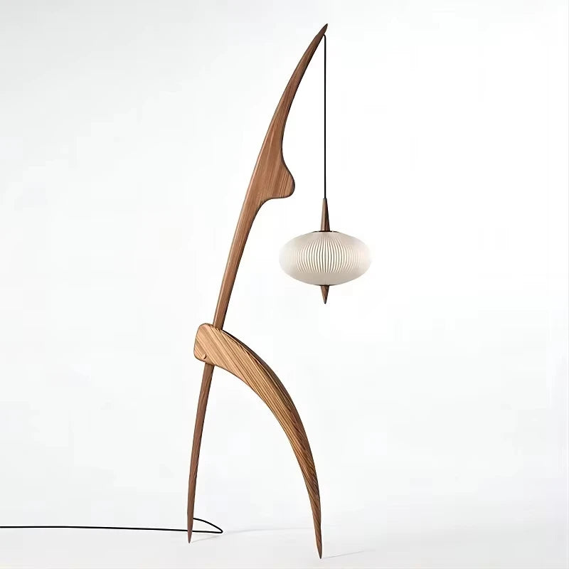 Retro Wabi-Sabi Solid Wood Floor Lamp