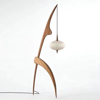 Retro Wabi-Sabi Solid Wood Floor Lamp