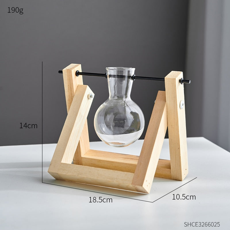 Modern Minimalism - Garden Wooden Glass Vases