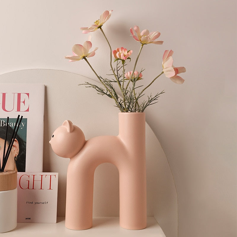Cathead H shaped tube vase