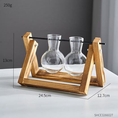 Modern Minimalism - Garden Wooden Glass Vases
