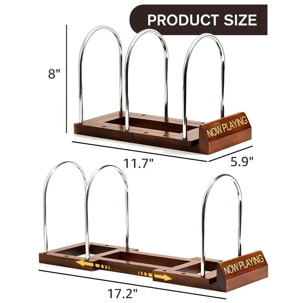 Expandable Wooden Record Rack