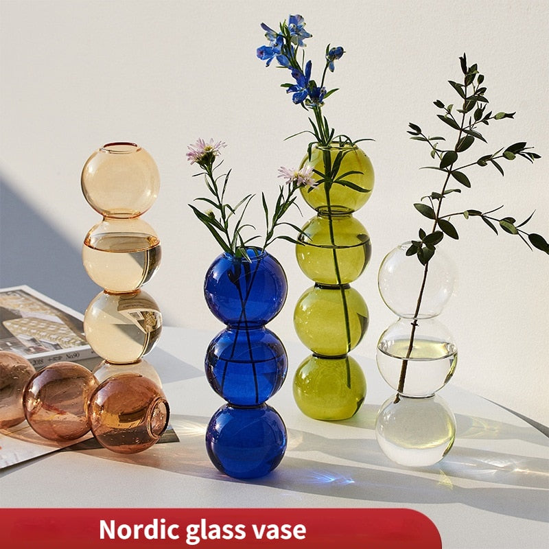 Nordic Glass Vase - Home Decor & Living Room Decoration
