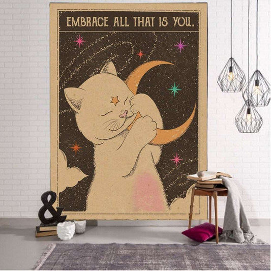 Affirmation Tapestry - Embrace The Kitten