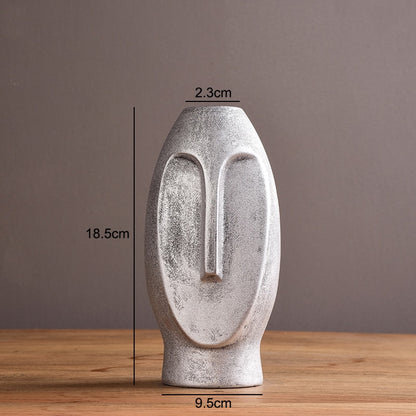 Stylish Abstract Human Face Ceramic Vases