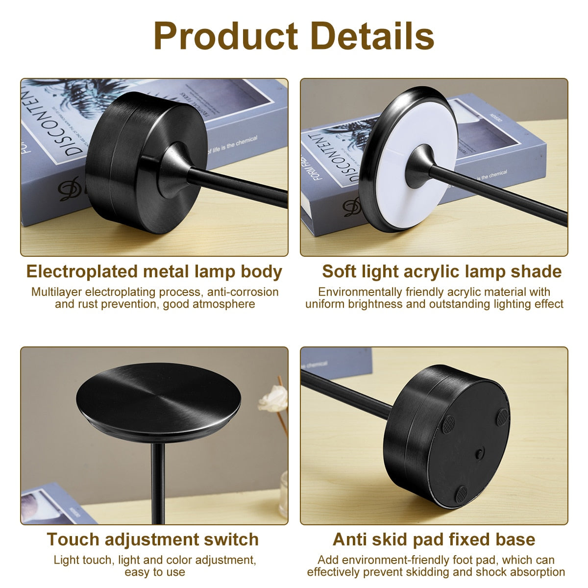 Machined Modern - Touch-Sensitive LED Rechargeable Lamp